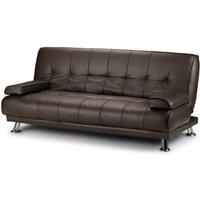 Montana Sofa Bed 3 Seater Faux Leather Sofabed, Brown