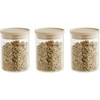 Set of 3 Air Seal Round Glass Storage Jars