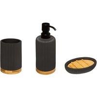 5Five Modern 3 Piece Bathroom Set Black