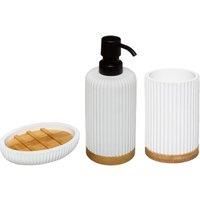 Modern White Bamboo Bathroom 3 Piece Set