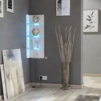 White Display Cabinet High Gloss &Matt Floating Unit Shelf Clifton09 LED lights