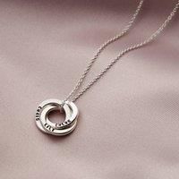 Posh Totty Designs Women's Sterling Silver Personalised Mini Russian Ring Necklace