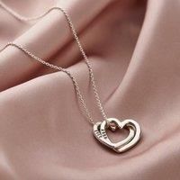 Posh Totty Designs Women's Personalised Sterling Silver Interlinking Hearts Necklace | Size: Standard
