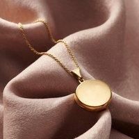 Posh Totty Designs Women's Yellow Gold Plated Small Round Locket Necklace