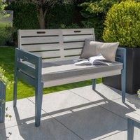 Florenity Galaxy 2 Seater Bench with Pad - Grey