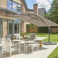 Executive Taupe Cantilever Parasol Brown