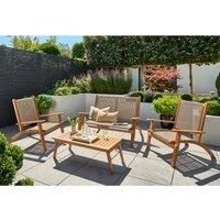 Norfolk Leisure Walden 4 Seater Folding Outdoor Lounge Set - Brown