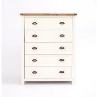 Lovere 5 Drawer Chest of Drawers Brass Cup Handle