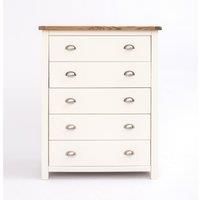 Lovere 5 Drawer Chest of Drawers Chrome Cup Handle