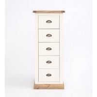 Tropea 5 Drawer Narrow Chest of Drawers Brass Cup Handle