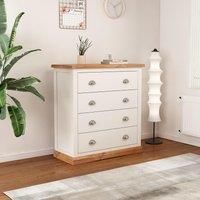 Cabinet Bits Tropea 4 Drawer Chest of Drawers Chrome Cup Handle in Off-White