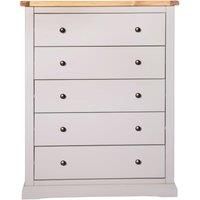 Loreo 5 Drawer Chest of Drawers Brass Knob
