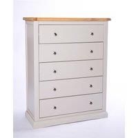 Loreo 5 Drawer Chest of Drawers Chrome Knob