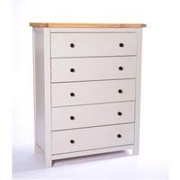 Argenta 5 Drawer Chest of Drawers Brass Knob