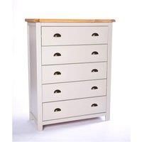 Argenta 5 Drawer Chest of Drawers Brass Cup Handle