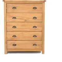 Lugo 5 Drawer Chest of Drawers Brass Cup Handle