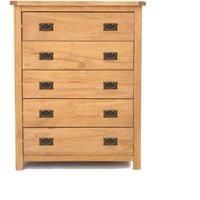Lugo 5 Drawer Chest of Drawers Bras Drop Handle