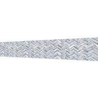Splashwall Alloy Matt Grey Whitewash Herringbone Aluminium Splashback, (H)750mm (W)2440mm (T)4mm