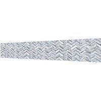 Splashwall Alloy Grey Whitewash Herringbone Aluminium Splashback, (H)600mm (W)2440mm (T)4mm