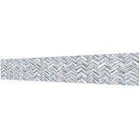 Splashwall Alloy Grey Whitewash Herringbone Aluminium Splashback, (H)600mm (W)2440mm (T)4mm