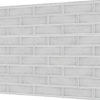 Splashwall Alloy White Cracked Tile Aluminium Splashback, (H)800mm (W)900mm (T)4mm