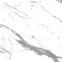 Splashwall Alloy White Marble Effect Aluminium Splashback, (H)800mm (W)900mm (T)4mm