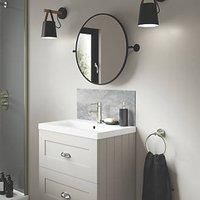 Splashwall Caliza Vanity Splashback Matt Grey 600mm x 250mm x 4mm (157KU)