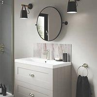 Splashwall Marmo Linea Vanity Splashback Matt White 800mm x 250mm x 4mm (769KU)