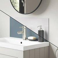Splashwall Vanity Splashback Gloss Glacier White / Neptune Blue 600mm x 250mm x 4mm (642KU)