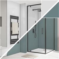 Wetwall Alloy Double-Sided Bathroom Wall Panel Glacier White / Neptune Blue 2440 x 900mm in Glacier White/Neptune Blue