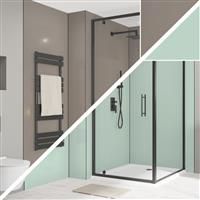 Wetwall Alloy Double-Sided Bathroom Wall Panel Terra Grey / Seabreeze Green 2440 x 900mm in Terra Grey/Seabreeze Green