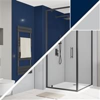 Wetwall Alloy Double-Sided Bathroom Wall Panel Atlantic / Urban Grey 2440 x 900mm in Atlantic/Urban Grey