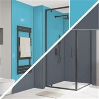 Wetwall Alloy Double-Sided Bathroom Wall Panel Aqua / Cadet 2440 x 900mm in Aqua/Cadet