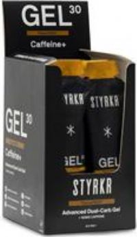 GEL30 Caffeine+ Energy Gels with Caffeine by Styrkr - 30g of Carbs - Pack of 12 Running & Cycling Gels with 150mg of Caffeine - for Endurance Athletes - Dual-Carb Formula - GEL30 Caffeine+ 12x Pack