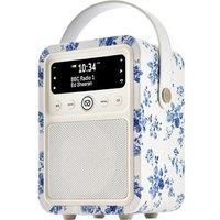 Laura Ashley China Rose Monty Portable DAB Radio Alarm Clock by VQ. Bluetooth Speaker Dual Alarm FM, DAB+ Radio Bedside. Rechargeable Digital DAB Radio Mains Powered and Battery with 60 Presets
