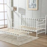KOSY KOALA Glossy vanilla daybed off white colour with underbed trundle (off White day bed and underbed trundle, Without mattresses)