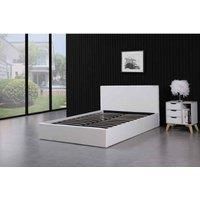 OTTOMAN STORAGE LEATHER BED SIDE LIFT GREY BLACK WHITE 3FT SINGLE DOUBLE BED