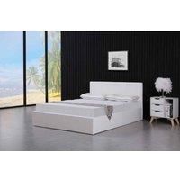 Ottoman Storage Bed white 3ft single leather and 1 mattress bedroom furniture