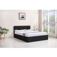 OTTOMAN STORAGE LEATHER BED SIDE LIFT GREY BLACK WHITE 3FT SINGLE DOUBLE BED