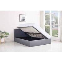 OTTOMAN STORAGE LEATHER BED SIDE LIFT GREY BLACK WHITE 3FT SINGLE DOUBLE BED