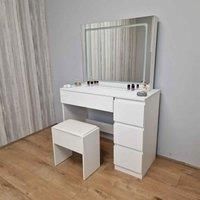 Vanity Fantasy Dressing Table with Drawers LED Mirror and Stool Makeup table