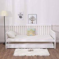 KOSY KOALA SHAKER STYLE WHITE 3FT SINGLE DAYBED WITH UNDER BED GUEST TRUNDLE, WITHOUT MATTRESSES,UNDERBED TRUNDLE RAISE TO THE SAME HEIGHT AS THE DAY BED (WHITE SHAKER DAYBED + UNDERBED TRUNDLE)