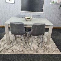 Kosy Koala Dining Table And 4 Chairs Stone Grey Effect Wood Table 4 Grey Velvet Chairs Dining Room