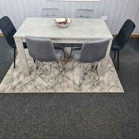 KOSY KOALA Dining Table Set Of 6,Kitchen Dining Table and 6 Grey Black Tufted Mixed Velvet Chairs