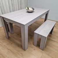 Kitchen Dining Table with 2 Benches, Dining Room Table set of 4