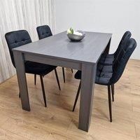 Kosy Koala Dining Table and 4 Black Velvet Chairs Wood, Multi
