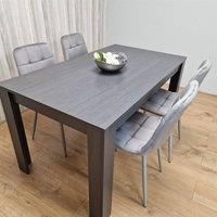 Kosy Koala Dark Grey Dining Table and 4 Grey Rocco Chairs, Multi