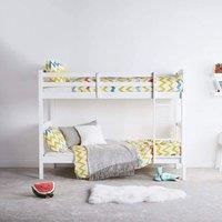 Bunkbed Kids white 3ft single wooden bunk bed with mattress childrens bedroom