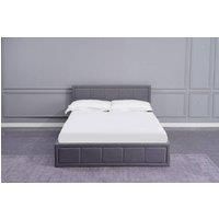 Ottoman Storage Bed Grey Upholstered Side Lift Fabric With 3ft Single Mattress