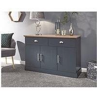 KENDAL LARGE SIDEBOARD STORAGE UNIT 2 DRAWERS 3 DOOR CUPBOARD CABINET SLATE BLUE